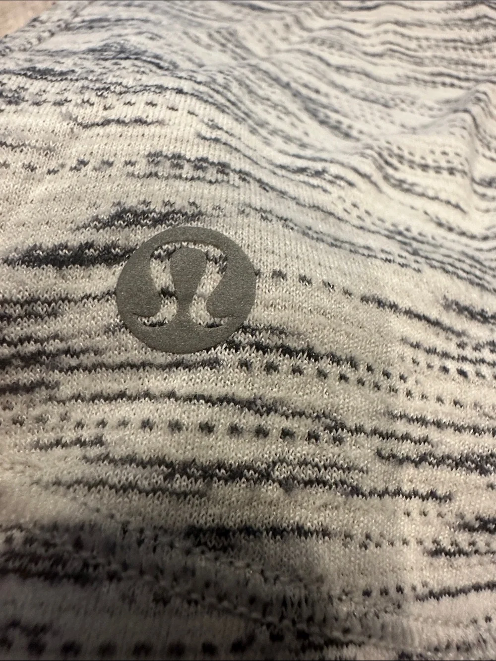 lululemon athletica White & Navy Heathered Muscle Tank